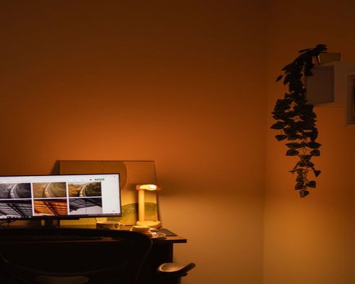 A quiet home atmosphere in the evening after work